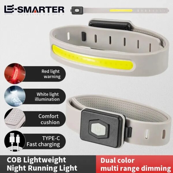 Mini brazalete LED portátil, lámpara COB para correr de noche, lámpara de muñeca para exteriores, Camping, ciclismo, linterna de advertencia de seguridad recargable