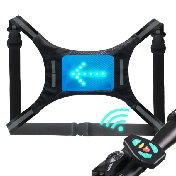 Chaleco reflectante LED, chaleco con luz de señal de giro recargable por USB, chaleco de advertencia para bicicleta, correr y caminar