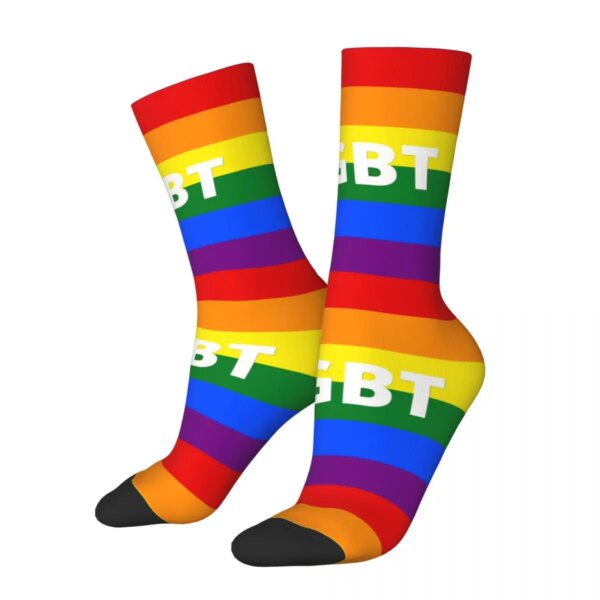 Calcetines de invierno unisex con bandera del orgullo LGBT, calcetines felices para ciclismo, calcetines locos estilo callejero