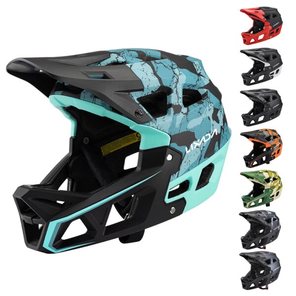 LIXADA Casco Integral para Bicicleta de montaña, Ligero, para Adultos, para Carreras, Descenso, MTB, con más de 31 ventilaciones y Forro Desmontable