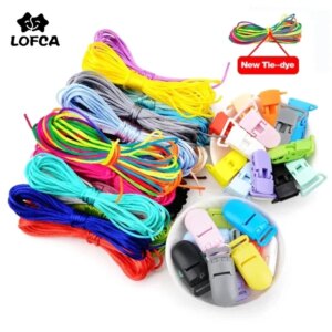 LOFCA-mordedor de nailon colorido para bebé, accesorios de Clip para chupete, collar de dentición, fabricación de colgantes de joyería