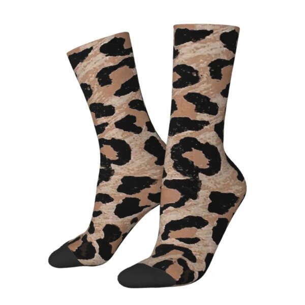 Calcetines con estampado de leopardo y guepardo para hombre y mujer, medias para ciclismo, novedad, regalo para primavera, verano, otoño e invierno