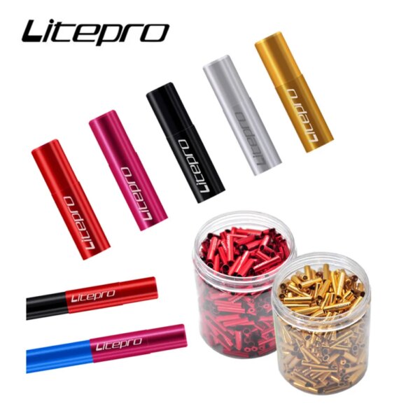 Litepro bicicleta plegable 20 piezas tapa de Cable de cambio de freno aleación de aluminio 4mm 5mm MTB bicicleta de carretera línea Cable extremos de tubo tapa