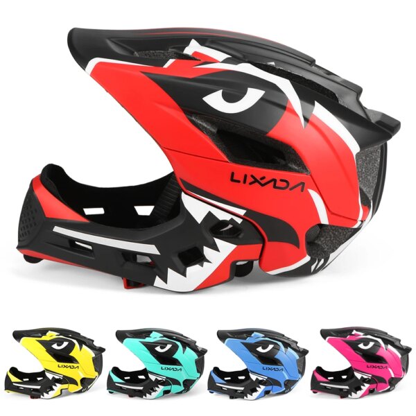 Lixada-casco de bicicleta de cara completa desmontable para niños, casco deportivo para ciclismo de montaña, motocicleta, patinaje, patinaje sobre ruedas