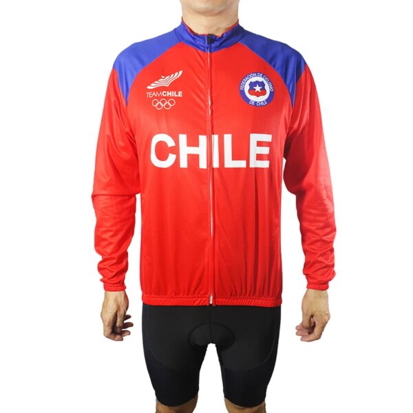 Jersey de ciclismo transpirable de manga larga, camiseta de Chile, ropa para bicicleta, camiseta deportiva MTB, camiseta de motocross, paseo en carretera, ropa roja