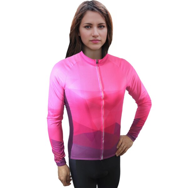 Jersey de ciclismo de manga larga para mujer, ropa para bicicleta MTB, camisa deportiva con bolsillo, motocross para niña, ropa para montar en carretera, chaqueta ajustada