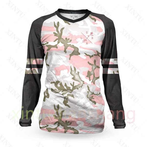 Loose Rider-Camiseta de manga larga de camuflaje para mujer, ropa todoterreno DH para motocicleta, ropa para descenso, BMX, MTB, MX, Enduro, camiseta para bicicleta de montaña