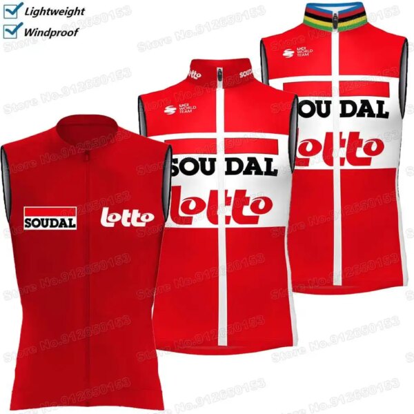 Lotto Soudal 2022 Chaleco de viento para carreras, Chaleco de ciclismo a prueba de viento para hombres, cortavientos de carretera, Jersey de ciclismo, ropa sin mangas, Chaleco Maillot