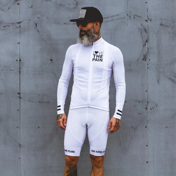 Love The Pain-Camiseta de Ciclismo blanca para hombre, traje de equipo de Ciclismo de EE. UU., camisa de manga larga, pantalones cortos con pechera, tritraje para bicicleta de carretera, Mtb, 2022