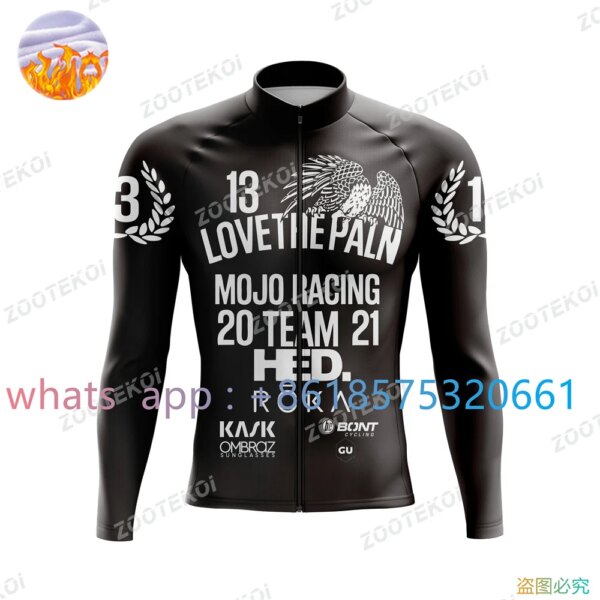 Love The Pain-Chaqueta térmica de lana para hombre, Jersey de alta calidad a prueba de viento, chaqueta de ciclismo deportivo, ropa de ciclismo cálida para exteriores, invierno