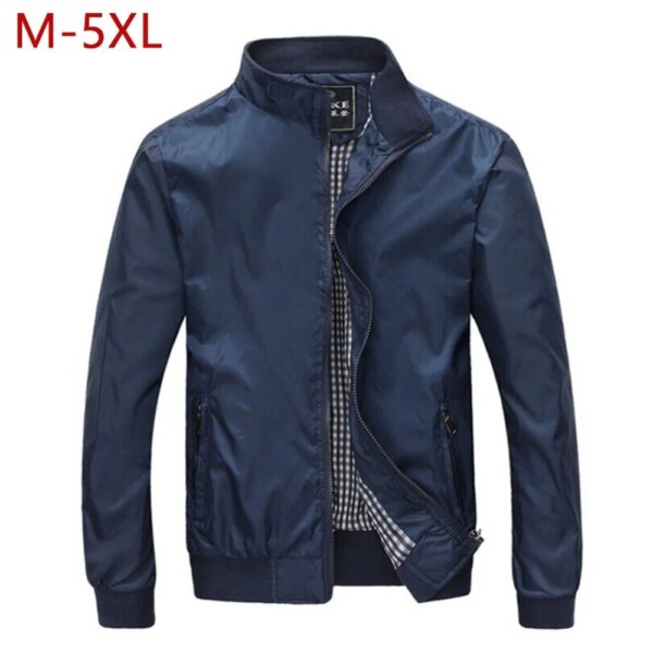 M-5XL chaqueta de primavera verano para hombre, cortavientos grueso y fino informal, cazadora universitaria, cazadora negra, chaqueta universitaria para hombre de talla grande YJ19