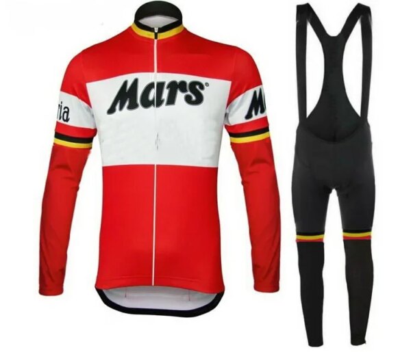 MARS TEAM Retro clásico primavera otoño conjuntos de Ciclismo de manga larga Ropa de bicicleta de carreras Maillot Ropa Ciclismo