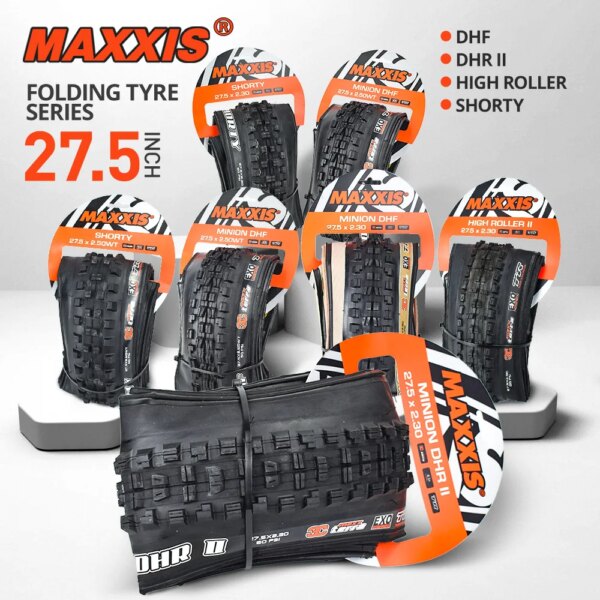 Neumático de bicicleta MAXXIS 27,5 27,5x2,3/2,4/2,5/2,6/2,8 Tubeless Ready TR neumático plegable para bicicleta de montaña MINION DHF DHR SHORTY HIGH ROLLER