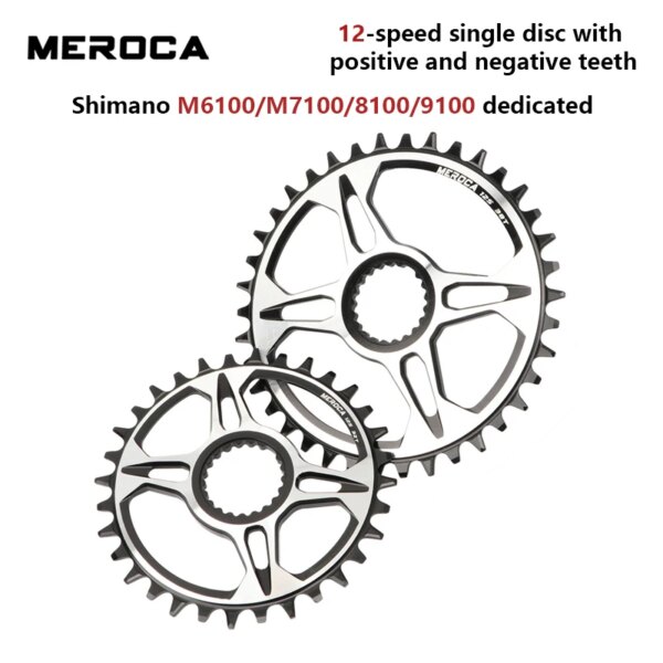 MEROCA-platos y bielas individuales para bicicleta de montaña, 12 velocidades, 32T, 34T, 36T, 38T, plato ancho estrecho, manivela de montaje directo para bicicletas M7100 M8100 M9100