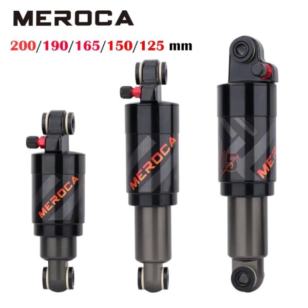 MEROCA bicicleta aire amortiguador trasero 125mm/150mm/165mm/190mm/200mm aleación MTB Scooter bicicleta plegable amortiguador accesorios de ciclismo