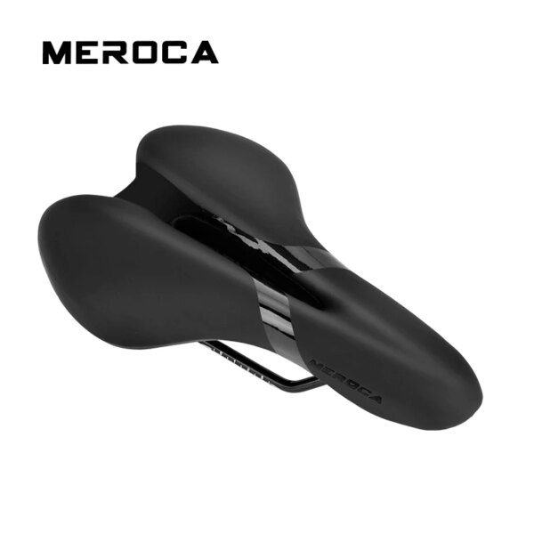 MEROCA-sillín de bicicleta, cojín de esponja de silicona suave, hueco, transpirable, impermeable, sillín de bicicleta de montaña y carretera