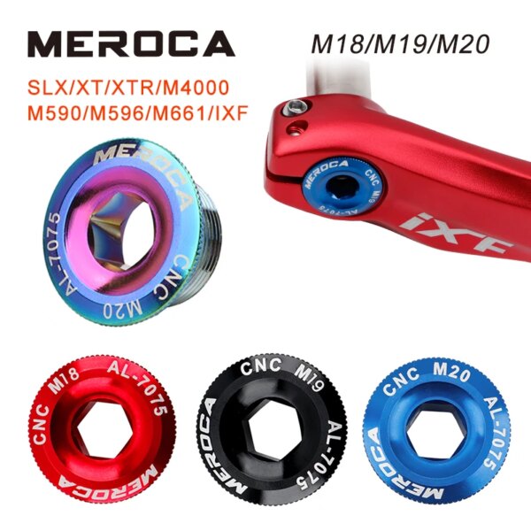 MEROCA MTB cubierta de manivela de bicicleta M15 M18 M19 M20 tornillos de bielas de bicicleta de montaña perno CNC de aleación de aluminio para Shimano/IXF/FS.A/XT/XTR