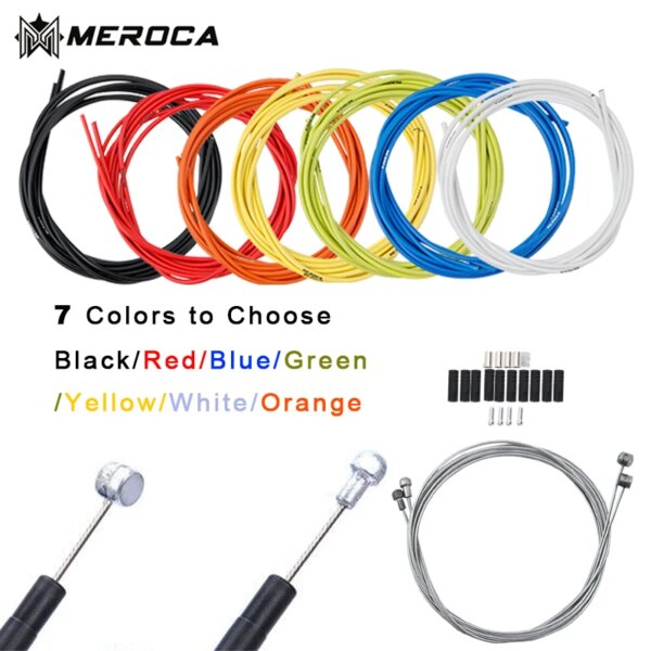 MEROCA Freno de bicicleta de montaña/Kit de Cable de cambio de velocidad 2m 2,5 m bicicleta de carretera BMX Cable de freno de alta calidad Cable de velocidad