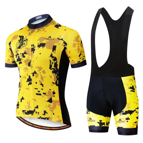 MILOTO-Conjunto de Jersey de Ciclismo profesional para hombre, ropa de Ciclismo de verano, traje para bicicleta de montaña MTB, ropa de bicicleta de carreras