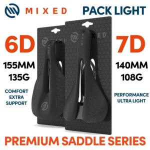 Paquete de sillín mixto de fibra de carbono 5D 6D 7D, cojín ultraligero de 143mm y 155mm para piezas de bicicleta de montaña y carretera