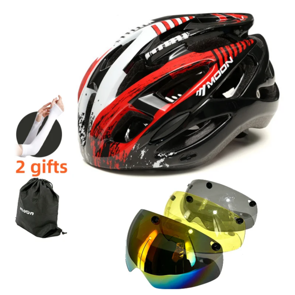 MOON-cascos de bicicleta ajustables y ligeros para hombres y mujeres, gorra de seguridad para adolescentes, equipos de bicicleta de carreras, montar en montaña