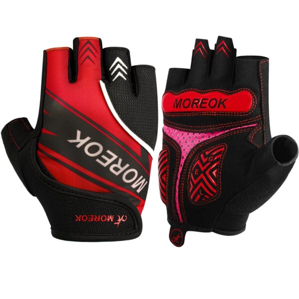 MOREOK Guantes de bicicleta a prueba de golpes, transpirables, guantes de ciclismo de carretera, almohadillas de gel, moto de cross, MTB, ciclismo, guantes de bicicleta para hombres y mujeres