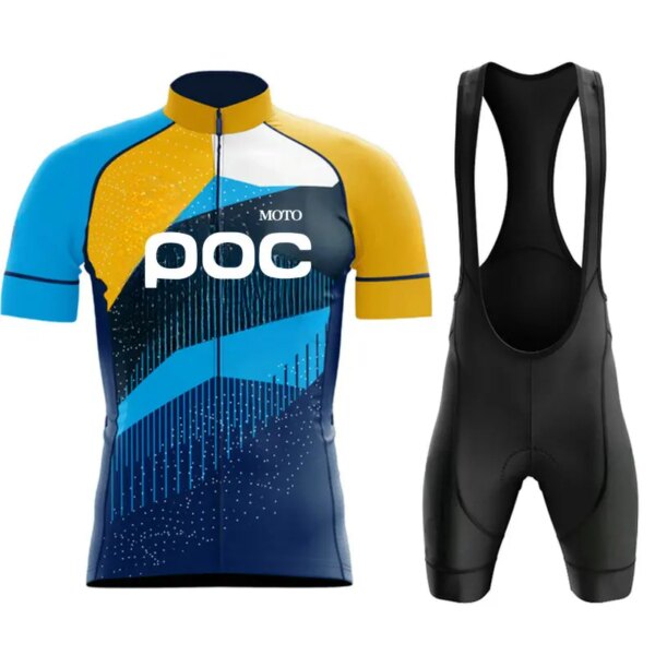 Conjuntos de Jersey de ciclismo para MOTO POC, traje de bicicleta, pantalones cortos de manga corta, ropa de ciclismo, Maillot de ciclismo, pantalones cortos con pechera