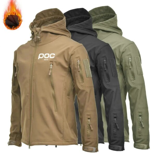 MOTO POC-Chaqueta térmica impermeable para ciclismo, cortavientos, abrigo de esquí, senderismo, lluvia, Camping, pesca, ropa táctica, S-3XL