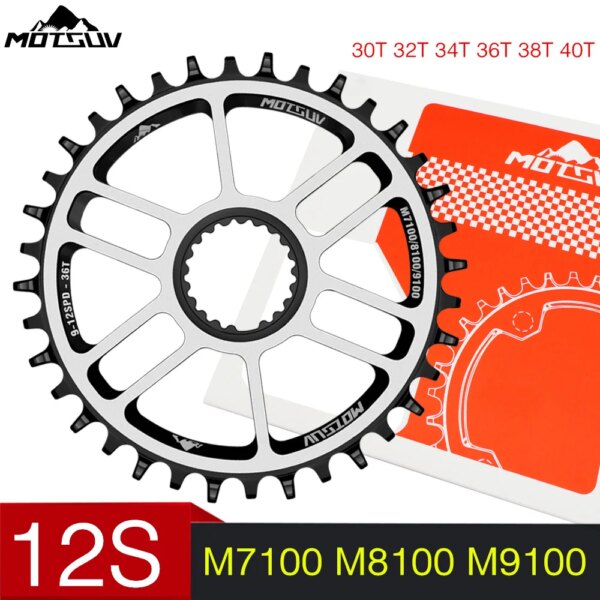 Plato de bicicleta MOTSUV de 12 velocidades, plato ancho y estrecho, juego de bielas de montaje directo para piezas de MTB Shiman0 M6100 M7100 M8100 M9100