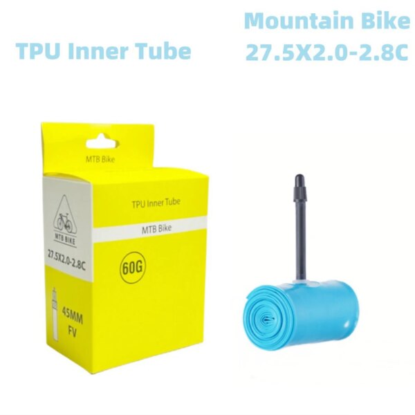 Tubo interior de bicicleta MTB 26/27, 5/29 X1.95-2.8C válvula francesa 45mm TPU tubo interior ultraligero para bicicleta de carretera accesorios para neumáticos de ciclismo