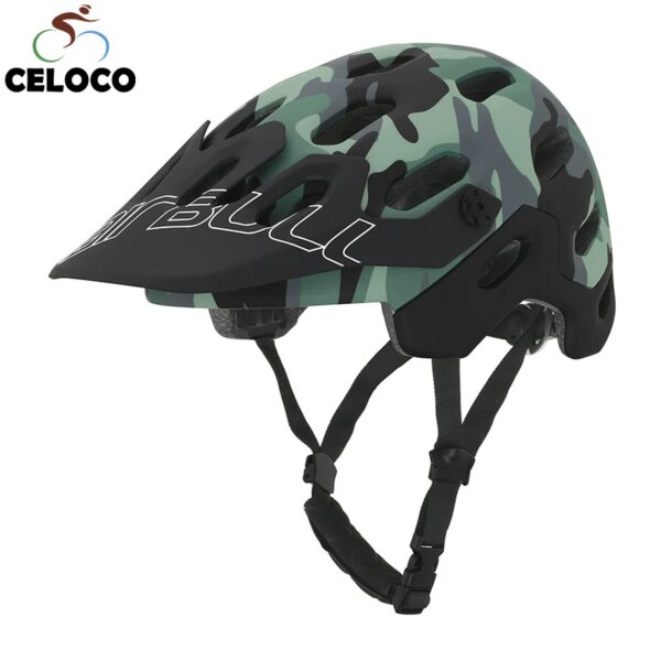 Casco de Ciclismo deportivo para bicicleta de montaña XC AM Jungle, Casco de bicicleta de camuflaje forestal, ala desmontable, Casco de Ciclismo