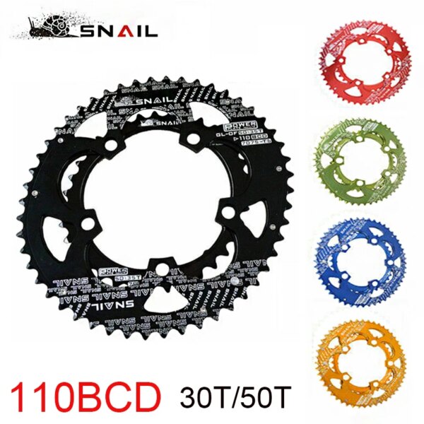 Plato de bicicleta de montaña 110 BCD, rueda dentada de bicicleta de carretera, plato ovalado 35 50T, rueda dentada doble para bicicleta, 11 platos y bielas de velocidades, piezas de bicicleta