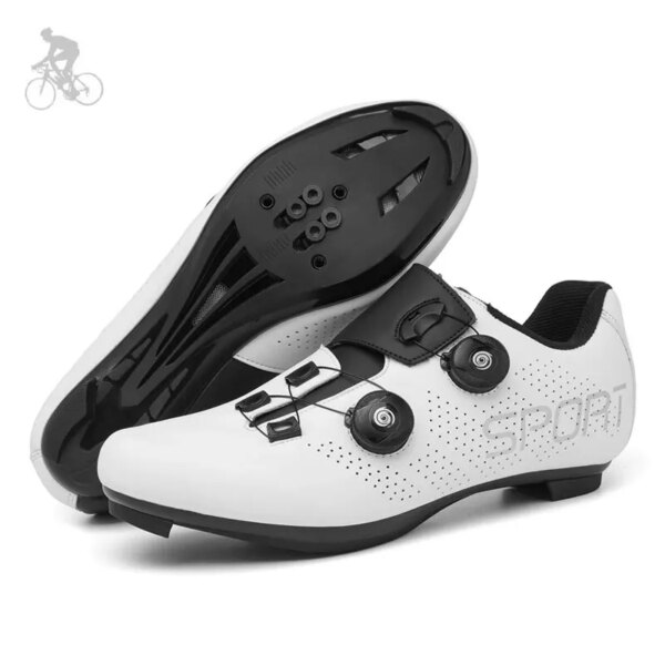 Zapatos de ciclismo MTB para hombre, tacos autoblocantes, zapatos de bicicleta de carretera, zapatillas planas de velocidad de automovilismo, zapatos de bicicleta SPD, calzado para ciclismo de montaña