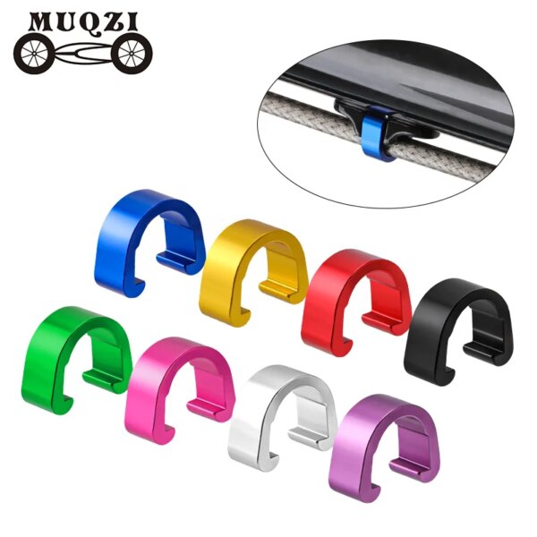 MUQZI-Cable de freno de bicicleta/desviador, Cable de tubo con hebilla, Clip C, abrazadera fija de aleación de aluminio, Clips para bicicleta de montaña y carretera, 10 Uds.