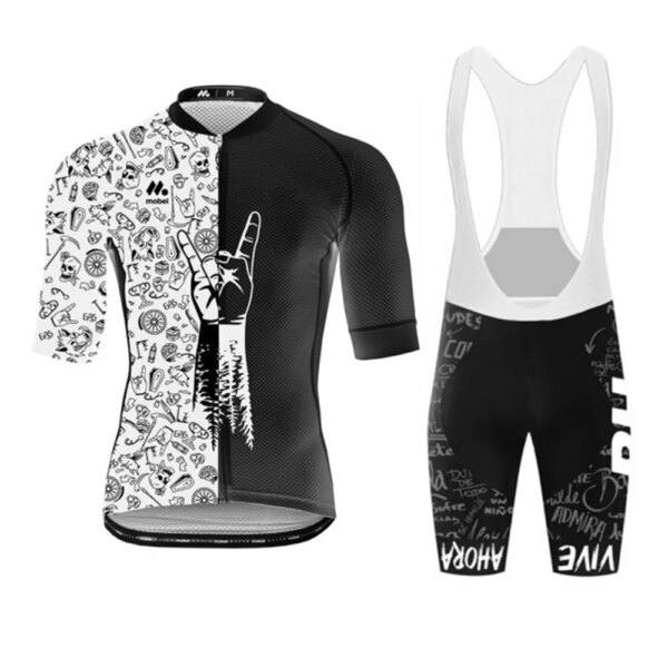 Maillot Arriesga negro Ciclismo Jersey conjunto Bib Shorts bicicleta camisa ropa de manga corta alta calidad Jerseymaillot Ciclismo Hombre