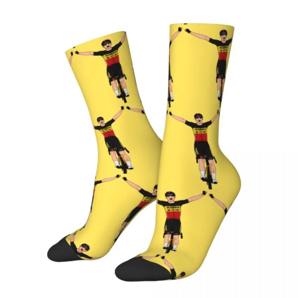 Calcetines con gestos de ganador de ciclismo Wout Van Aert para hombre, calcetines cómodos y divertidos, accesorios Harajuku, la mejor Idea de regalo