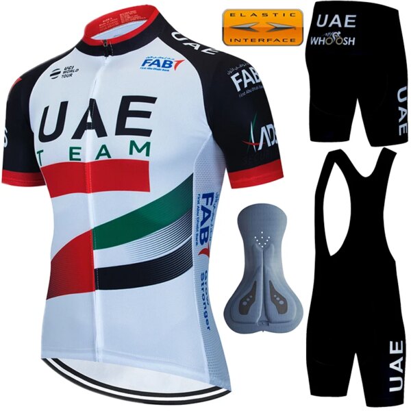 Ropa de ciclismo para hombre, ropa de bicicleta para hombre, trajes UAE 2024, pantalones de Mtb, Jersey, pantalones cortos, conjunto de camisa profesional con pechera para primavera y verano 2024