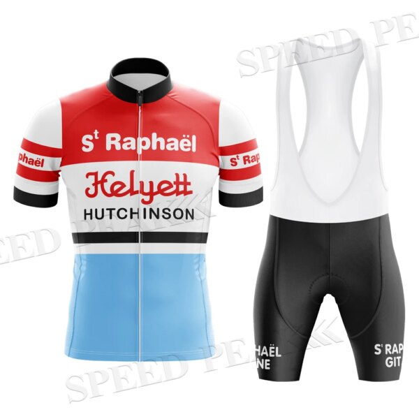 Conjuntos de Maillot de ciclismo Retro para hombre, ropa de bicicleta, pantalones cortos con pechera, Jersey de ciclismo de montaña, pantalones de Lycra de manga corta, Jersey suave para triatlón