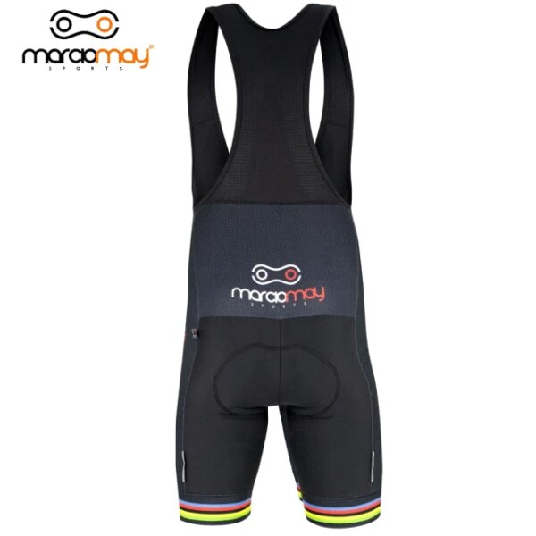 Marciomay-pantalones cortos con pechera para ciclismo, transpirables para hombre, medias acolchadas para bicicleta de montaña, pantalones cortos de Lycra profesional para triatlón, ropa para ciclismo de montaña