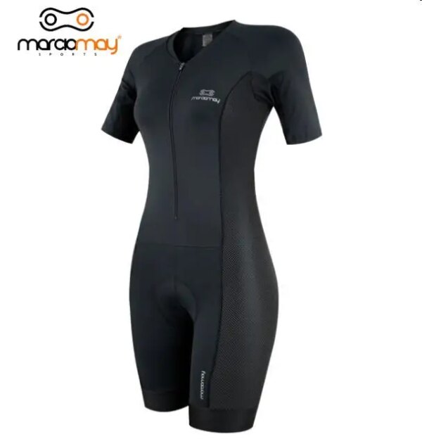 Marciomay-Conjunto de Jersey de Ciclismo de manga corta para mujer, Ropa de Ciclismo transpirable de secado rápido, traje negro para Ciclismo de montaña