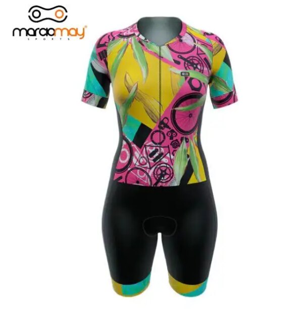 Marciomay, Conjunto de Jersey de Ciclismo de manga corta colorido para mujer, Kits de ropa para bicicleta de carreras, ropa femenina para bicicleta, trajes para montar