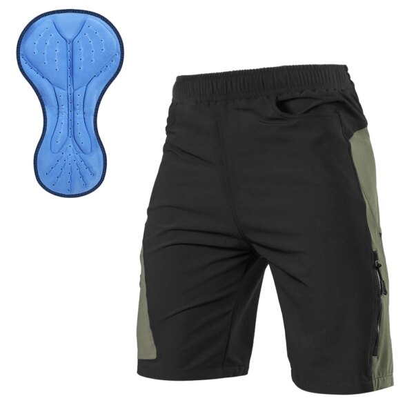 Pantalones cortos de ciclismo para bicicleta de montaña acolchados 3D para hombre, pantalones cortos transpirables y holgados para deportes al aire libre, pantalones cortos para correr en bicicleta de montaña