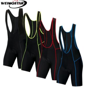 Pantalones cortos con pechera para bicicleta para hombre, pantalones cortos con pechera para ciclismo de verano, pantalones cortos acolchados 3D para bicicleta de montaña, pantalones cortos con pechera de gel Coolmax, color negro