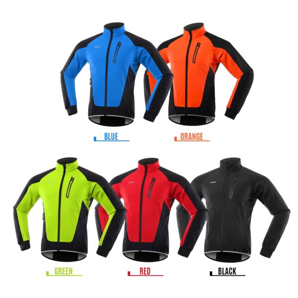 Chaqueta de ciclismo para hombre, impermeable, a prueba de viento, térmica, de lana, Jersey para bicicleta de montaña, para correr, Otoño e Invierno