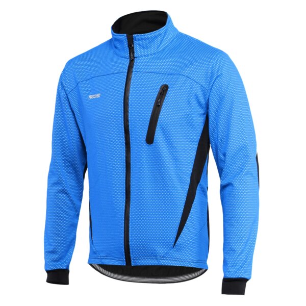 Chaqueta de ciclismo para hombre, Jersey térmico de lana de manga larga para bicicleta, chaqueta reflectante transpirable a prueba de viento, abrigo para correr