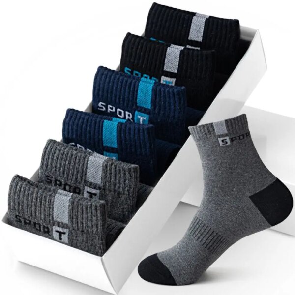 Calcetines de deporte de ciclismo para hombre, calcetines de tubo medio antideslizantes a la moda para correr y bicicleta, calcetines transpirables de algodón para Fitness para hombre, calcetines Unisex para bicicleta