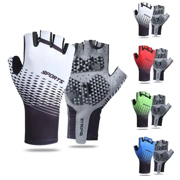 Guantes de ciclismo de medio dedo para hombre, guantes para bicicleta, protección de silicona para mujer, guantes para deportes al aire libre de montaña, motocicleta, bicicleta MTB