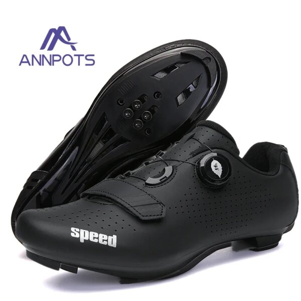 Zapatos profesionales para bicicleta de montaña para hombre y mujer, zapatillas deportivas para ciclismo de montaña, calzado deportivo con tacos planos para carreras de velocidad en carretera