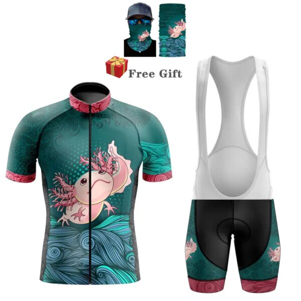 Conjunto de Jersey de ciclismo de manga corta para hombre, Jersey de bicicleta de verano, pantalones cortos con pechera transpirables, Kit de ciclismo, ropa para bicicleta de montaña, se puede personalizar