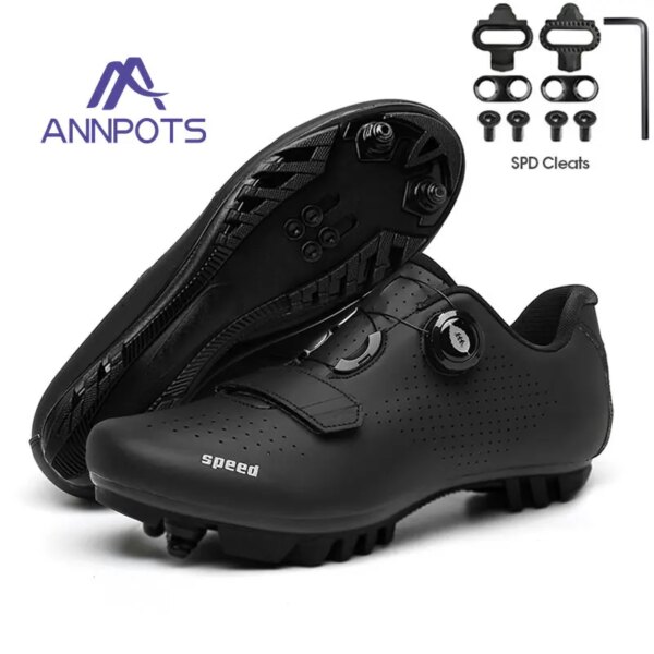 Zapatillas de ciclismo de velocidad para hombre, calzado para bicicleta de montaña SPD, calzado de ruta plana, calzado para bicicleta de carretera, calzado para bicicleta, zapatos de carreras MTB para mujer